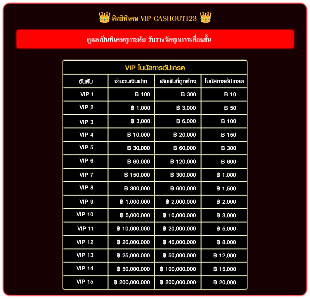 VIP โบนัสการอัปเกรด